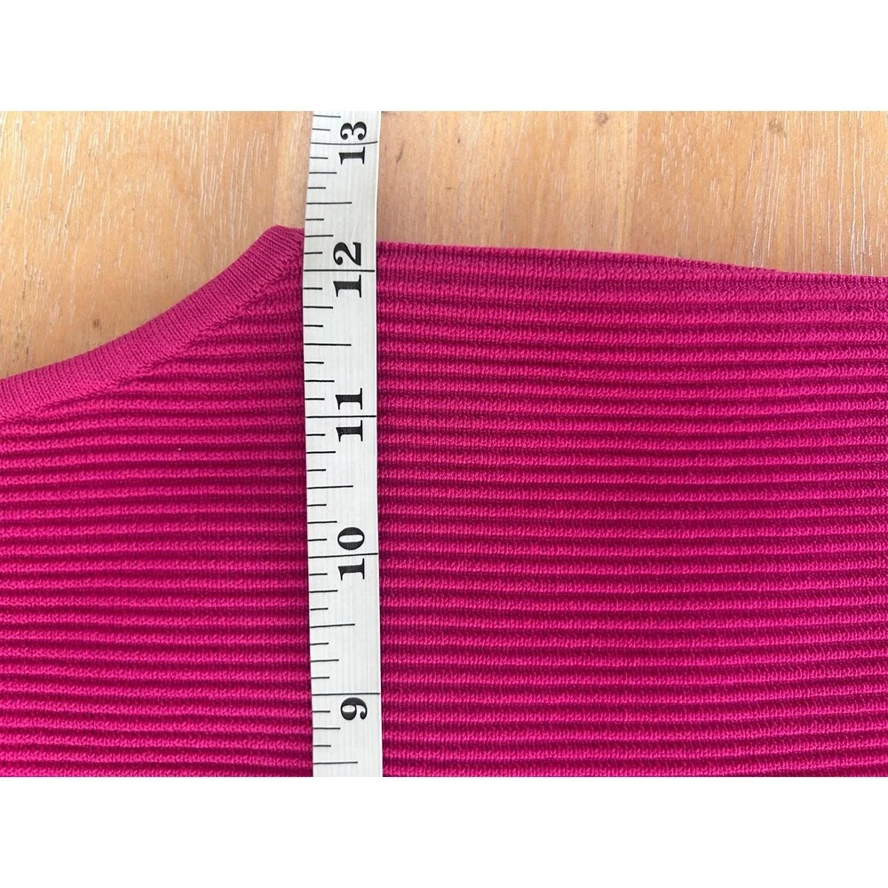 Aritzia Babaton Magenta Pink‎ Ribbed Collar Sleeveless Bodycon Dress Sz S Sculpt